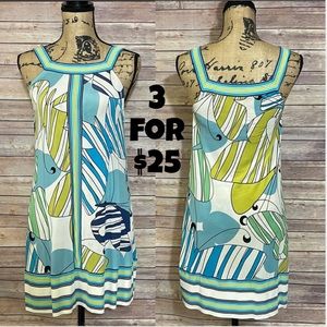 BCBGMaxazria Multicolored Sleeveless Abstract Print Dress XXS